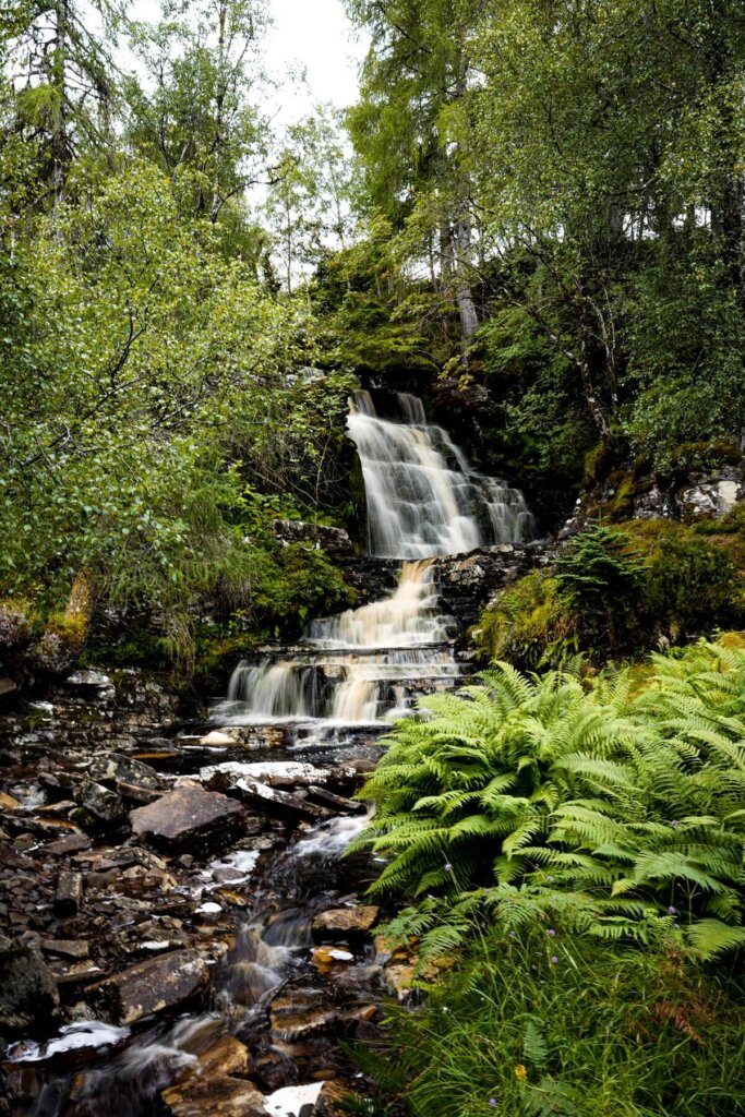 Waterfall in Corrieshalloch Gorge Nature Reserve in Scotland