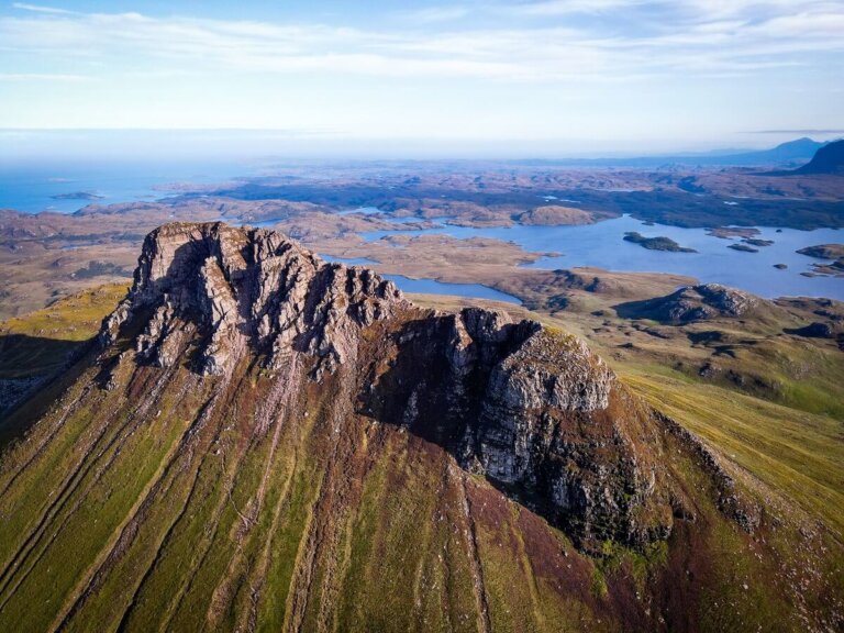 Aerial View of Stac Pollaidh in Scotland