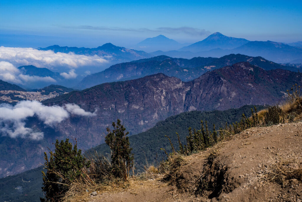 Volcano views from the top of Santa Maria in Guatemala