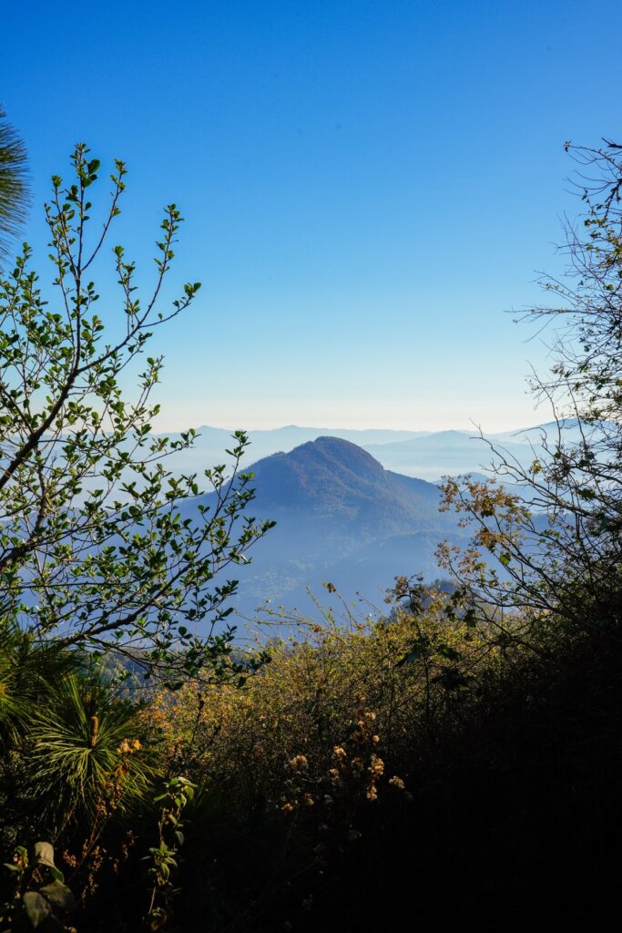 View of a volcano from Santa Maria hiking trail