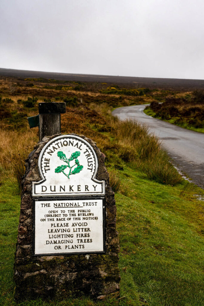 Dunkery Beacon sign in Exmoor National Park