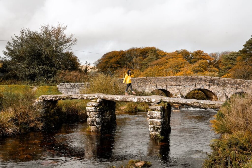 Postbridge Clapper Bridge in Dartmoor