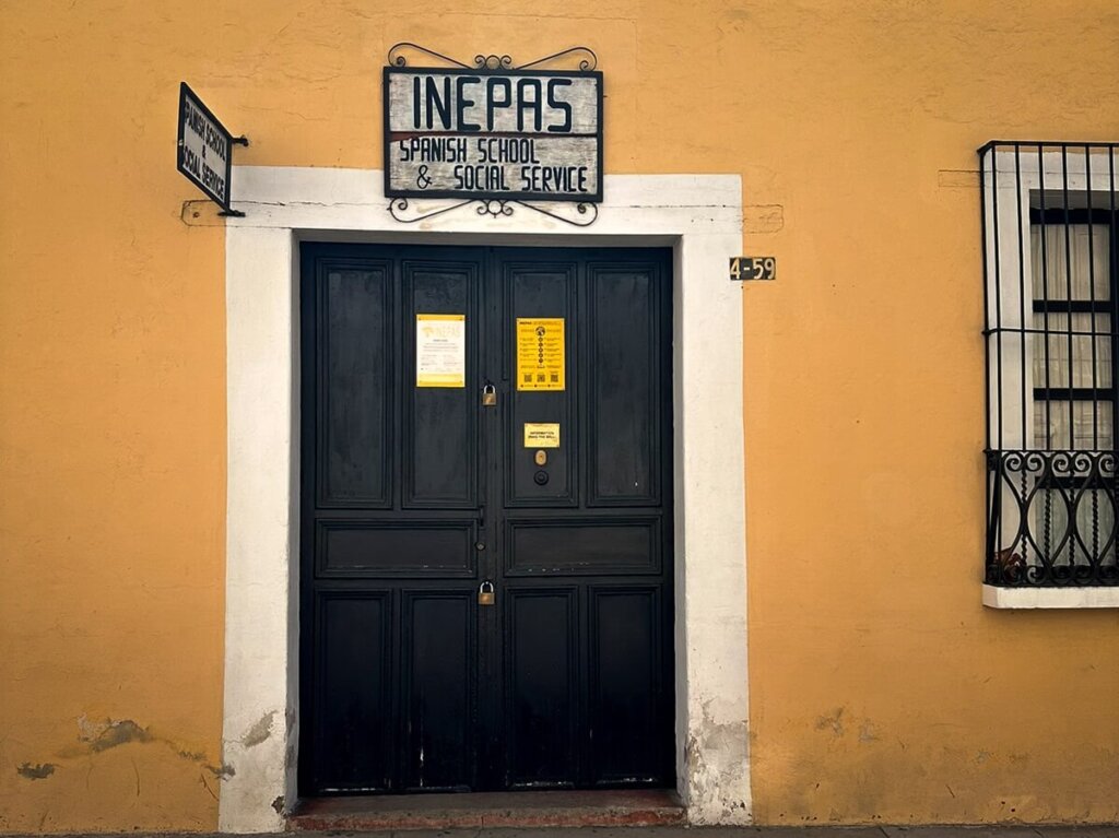 Door to a Spanish Language School in Xela