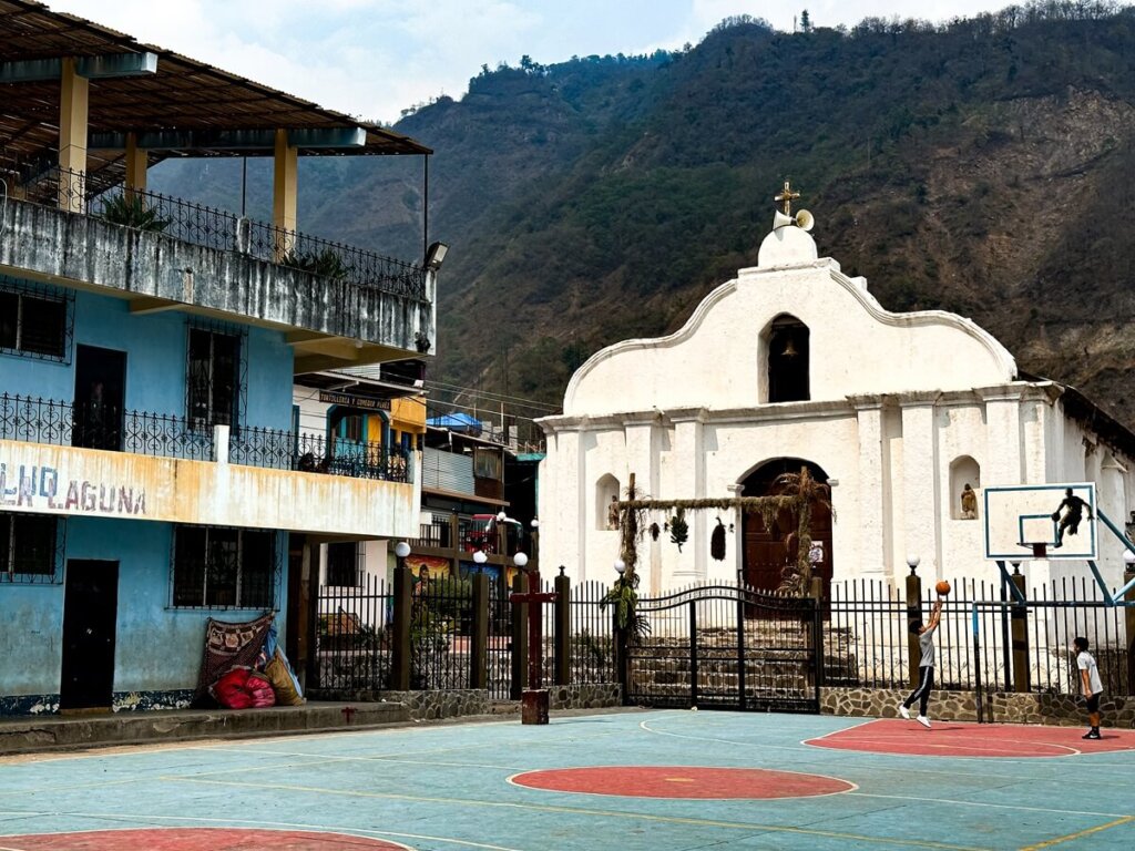 Main plaza in Santa Cruz la Laguna Lake Atitlan