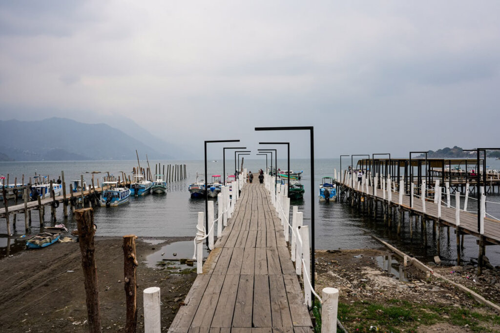 Water taxi dock Lake Atitlan Guatemala