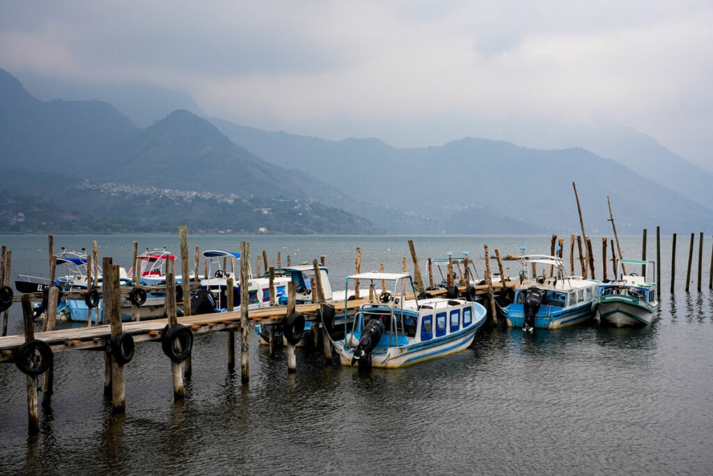 Water taxi dock on Lake Atitlan in Guatemala