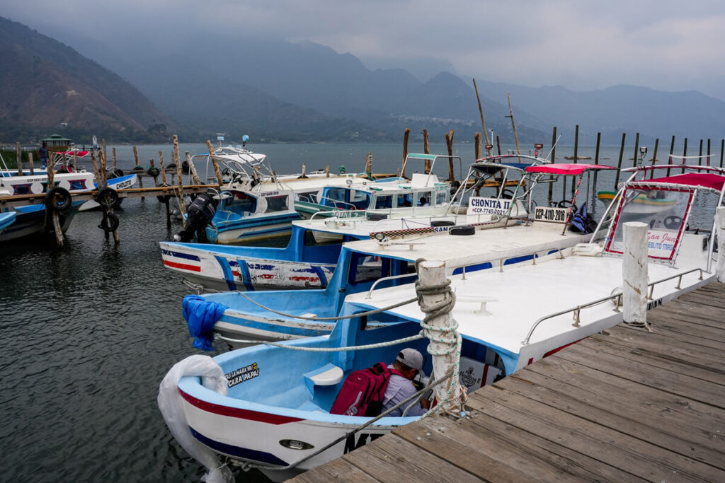 Water taxi dock Lake Atitlan Guatemala