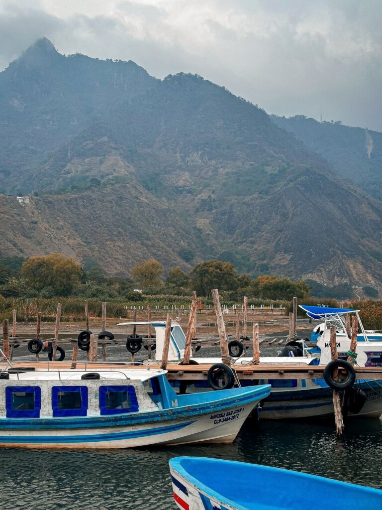 Water taxi dock Lake Atitlan Guatemala