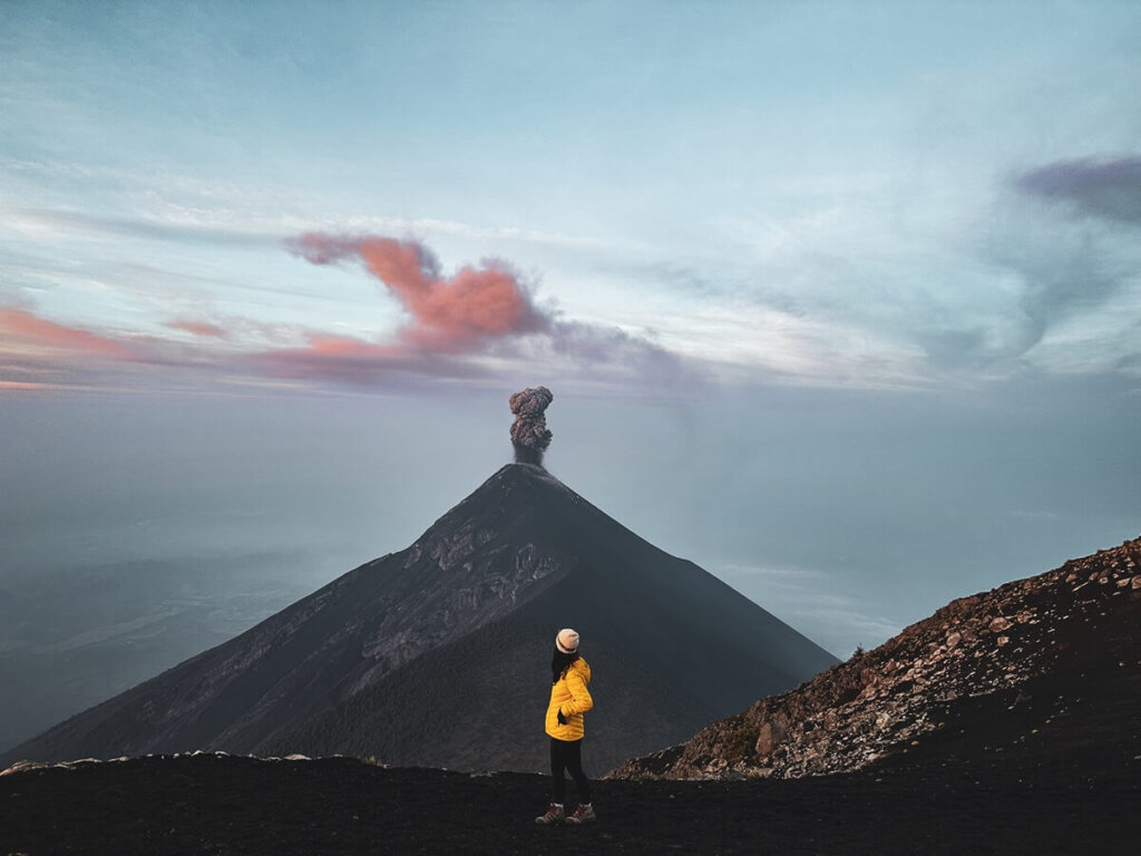 Volcan de Fuego erupting