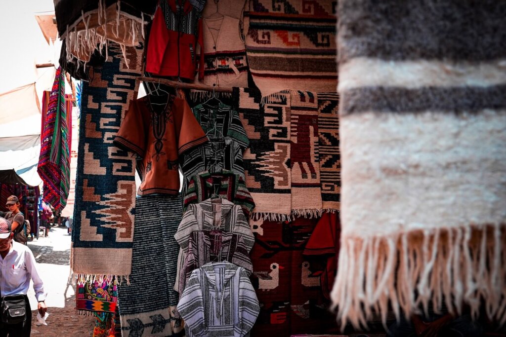 colourful products at Chichi market in Guatemala