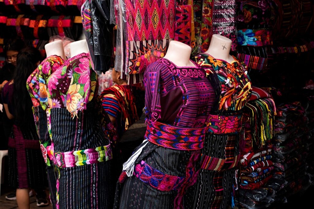 colourful products at Chichi market in Guatemala