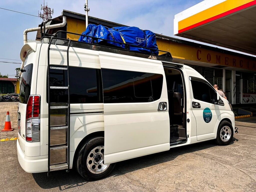 tourist shuttle van in Guatemala