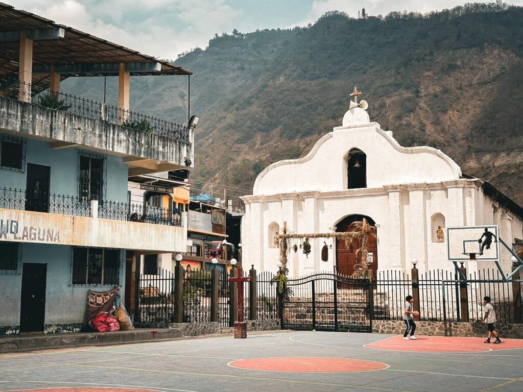 Main plaza in Santa Cruz la Laguna