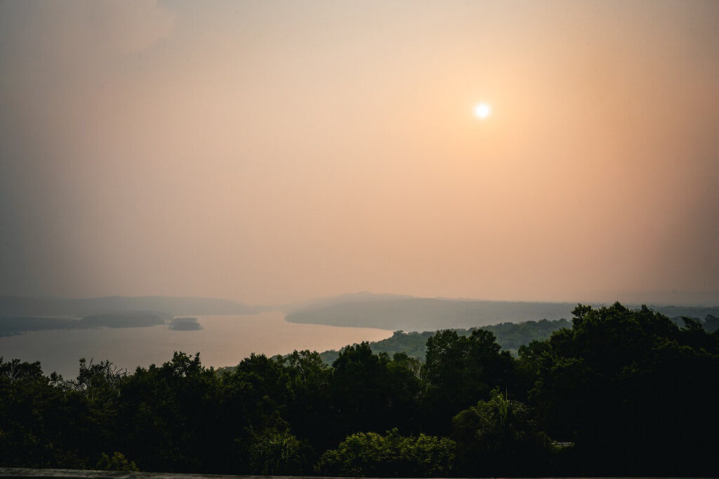 Sunset in Yaxha overlooking the lake