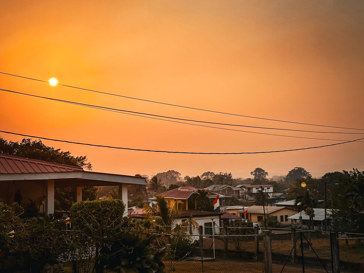 Sunset in San Ignacio in Belize