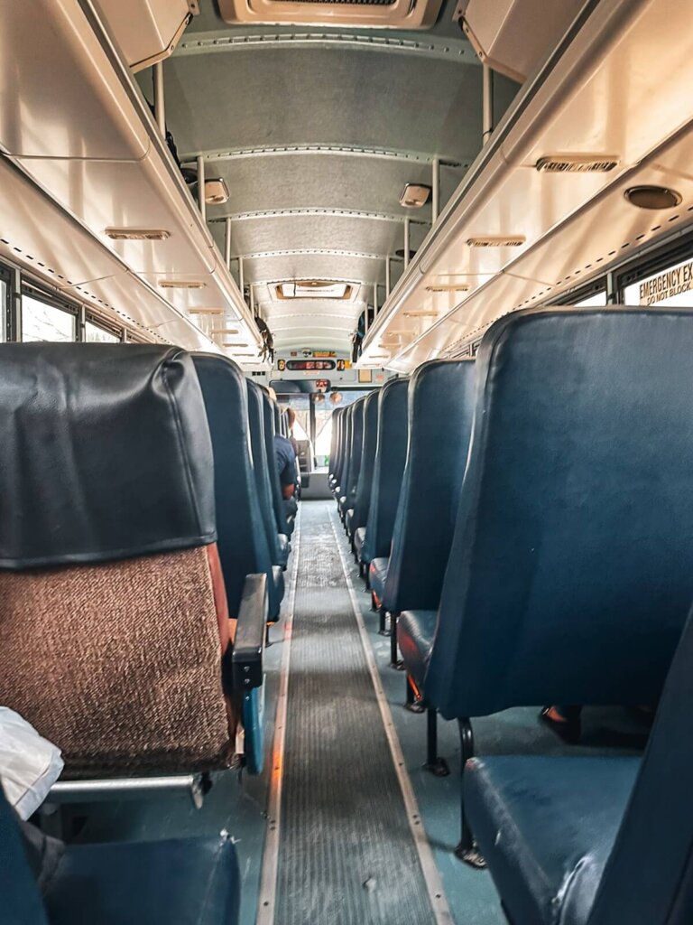 Inside a local bus in Belize