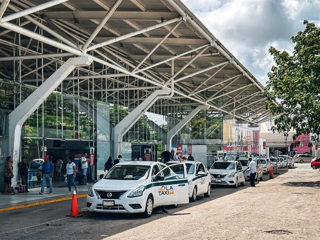 taxi stand in Cancun Mexico