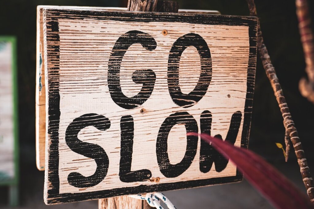 Go Slow sign in Caye Caulker