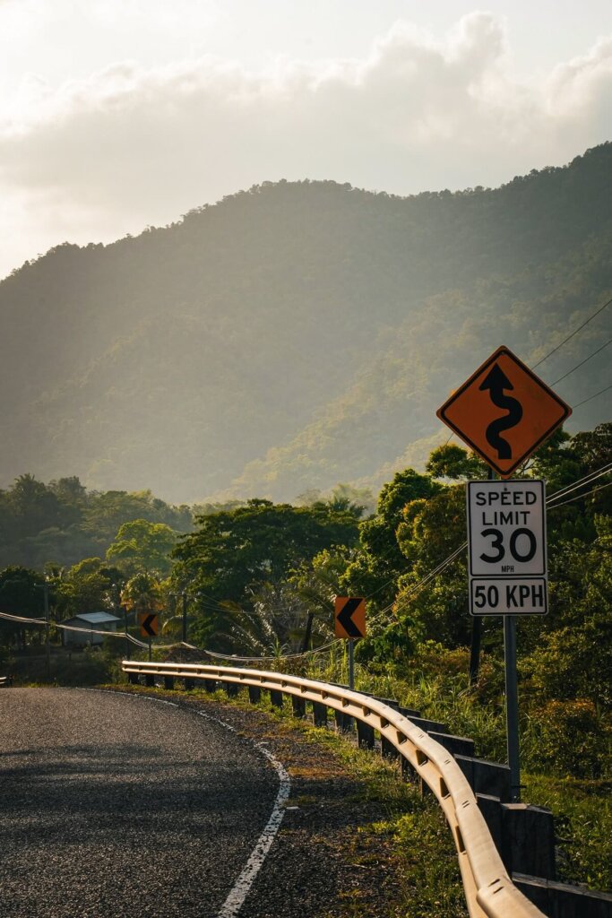 Speed limit sign in Belize