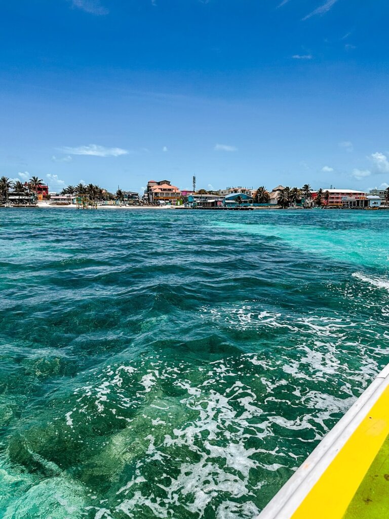 Riding the water taxi in Belize