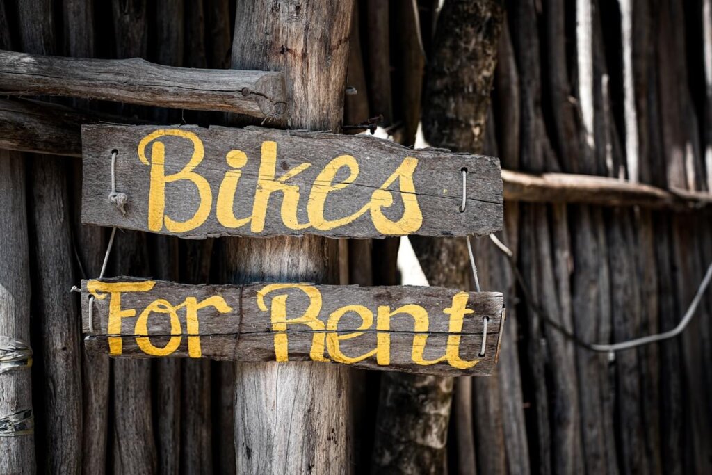 Bikes for Rent Sign in Tulum