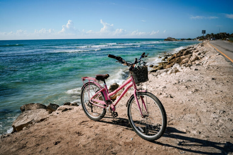 biking in Tulum Mexico