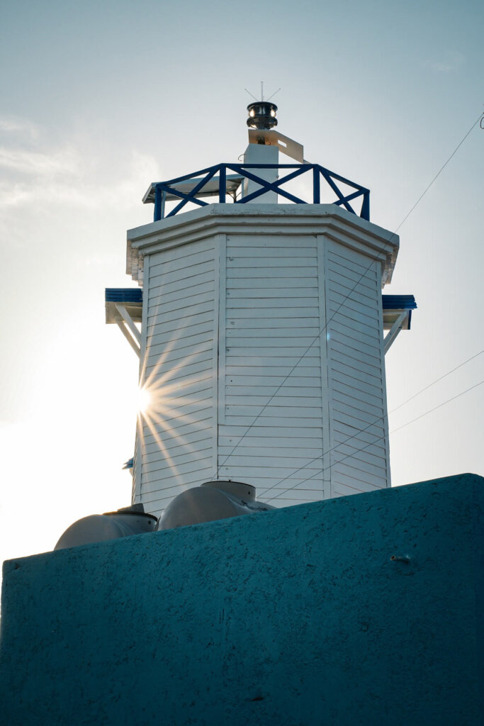 Lighthouse during sunset on Isla Mujeres