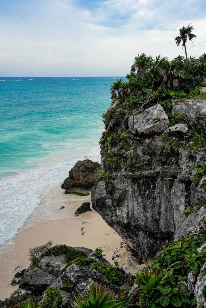 Rugged cliff along the Caribbean Coast in Tulum