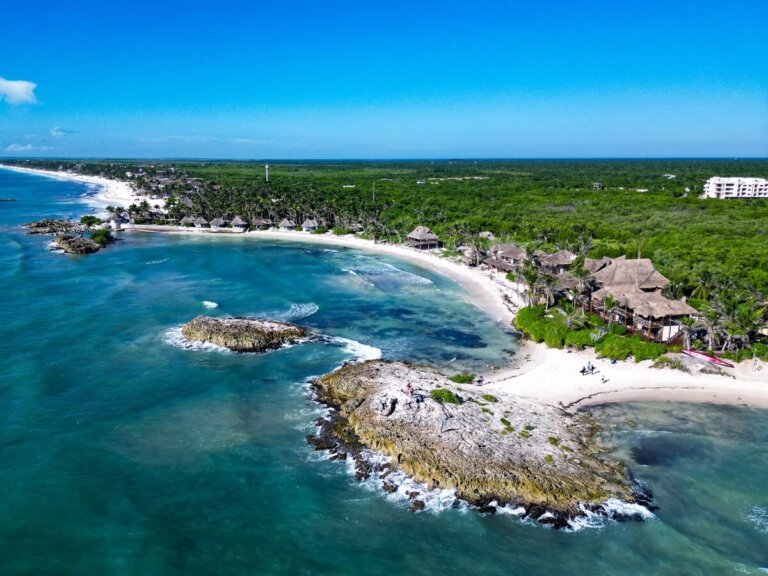 Aerial view of Tulum Mexico