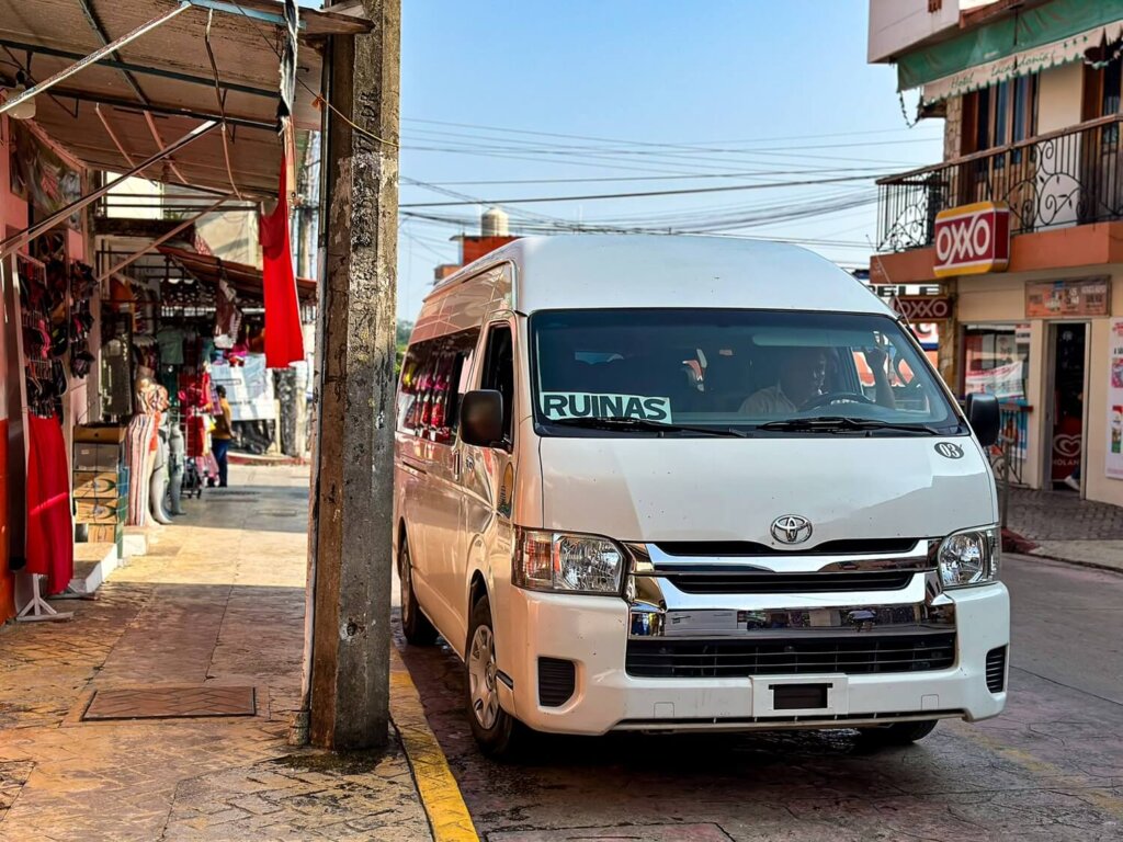 white minivan 'colectivo' in Mexico