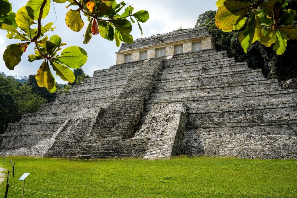 Temple Pyramid in Palenque Mexico
