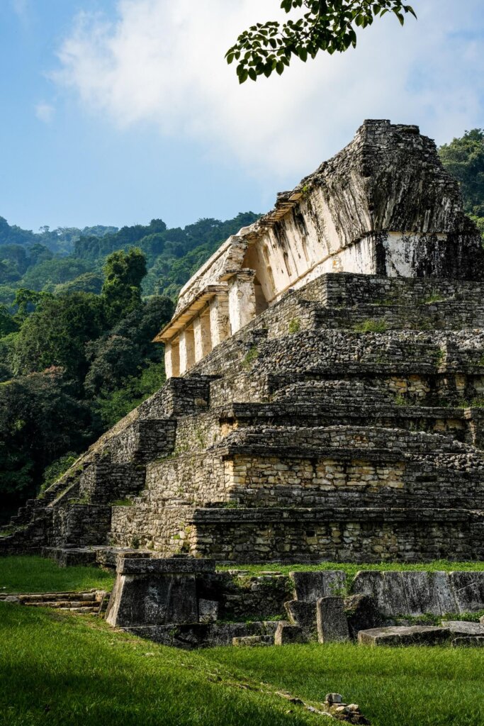 Maya Temple Ruins in Palenque Mexico