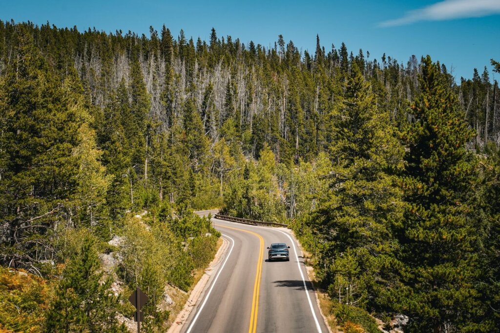 Driving in RMNP Colorado